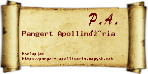 Pangert Apollinária névjegykártya